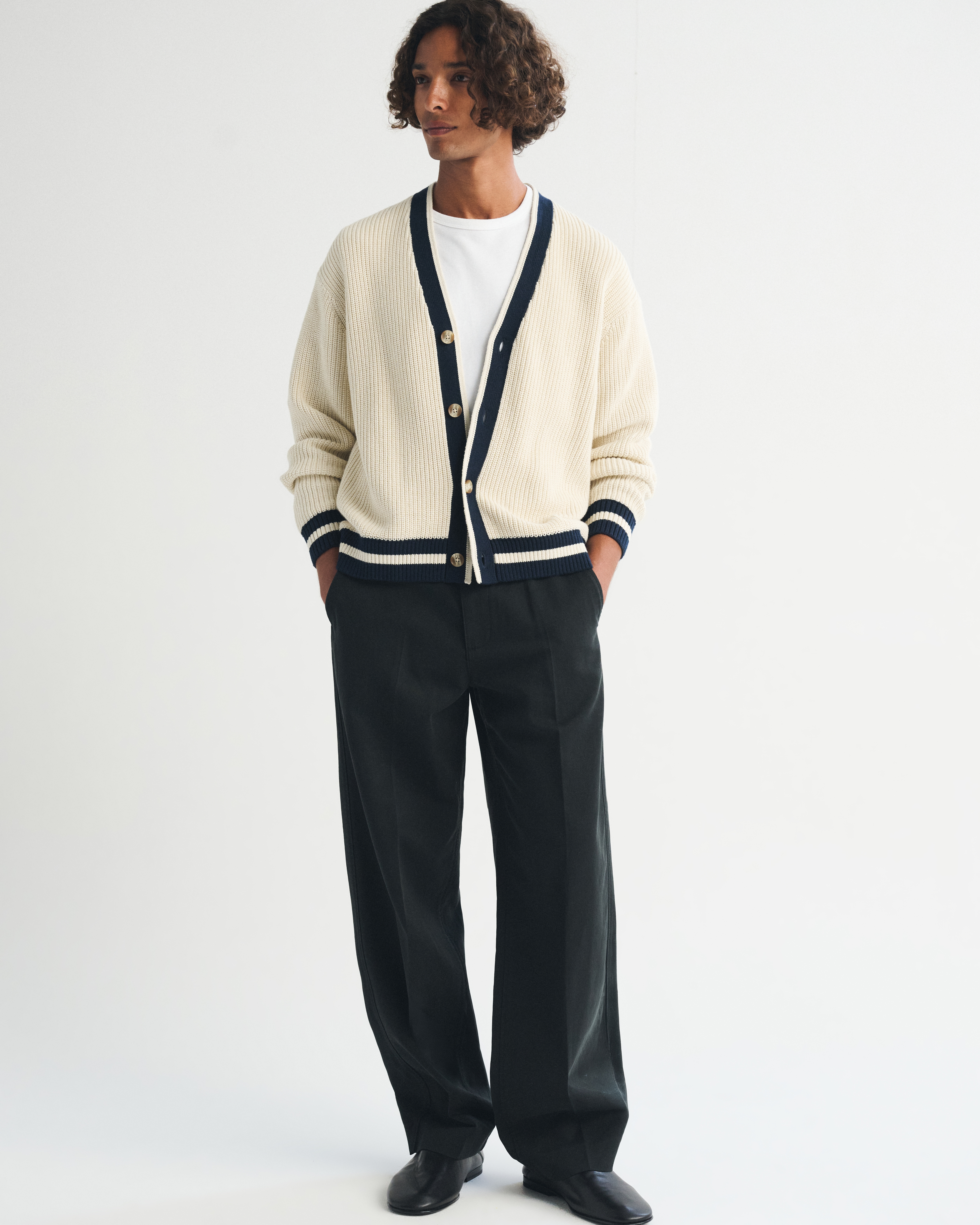 Мужской кардиган Abercrombie & Fitch 100% Cotton Retro Prep, цвет: Бежевый — фото 3