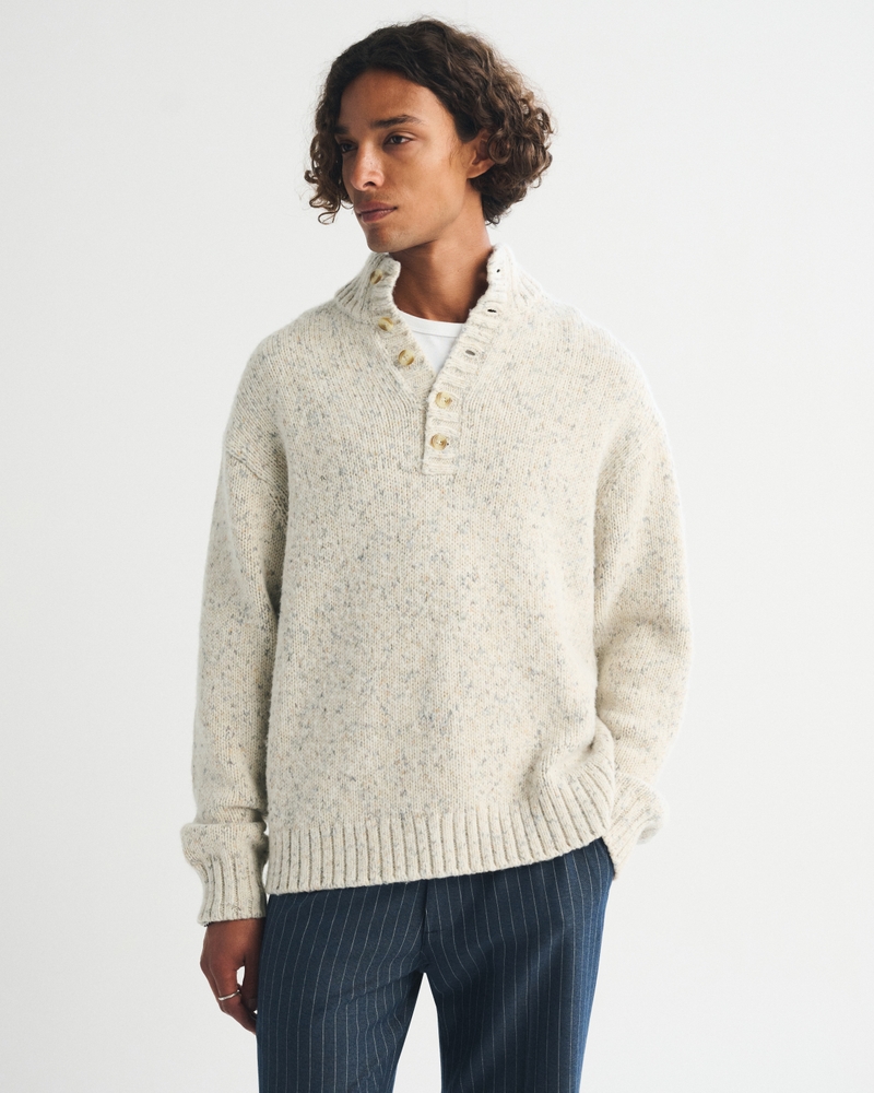 Henley Mock Neck Sweater - thumbnail 3