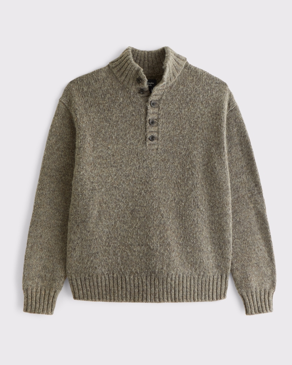 Men's Henley Mock Neck Sweater | Men's Tops | Abercrombie.com