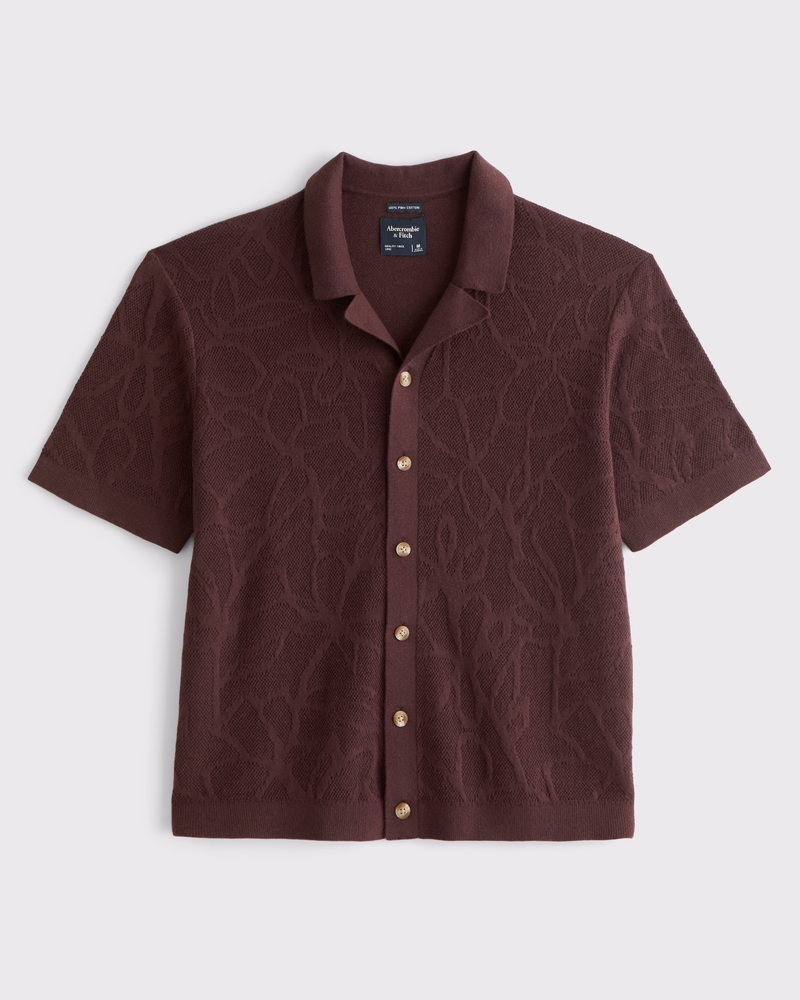 100% Pima Cotton Floral Button-Through Sweater Polo - thumbnail 10