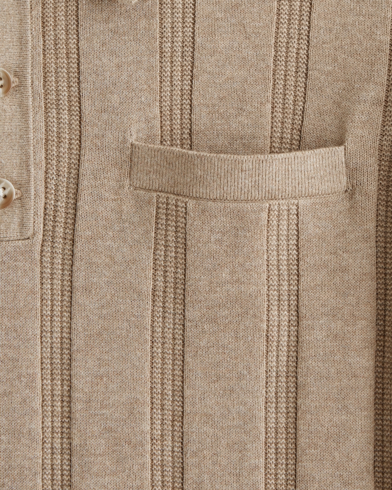 Refined Rib 3-Button Sweater Polo - thumbnail 3