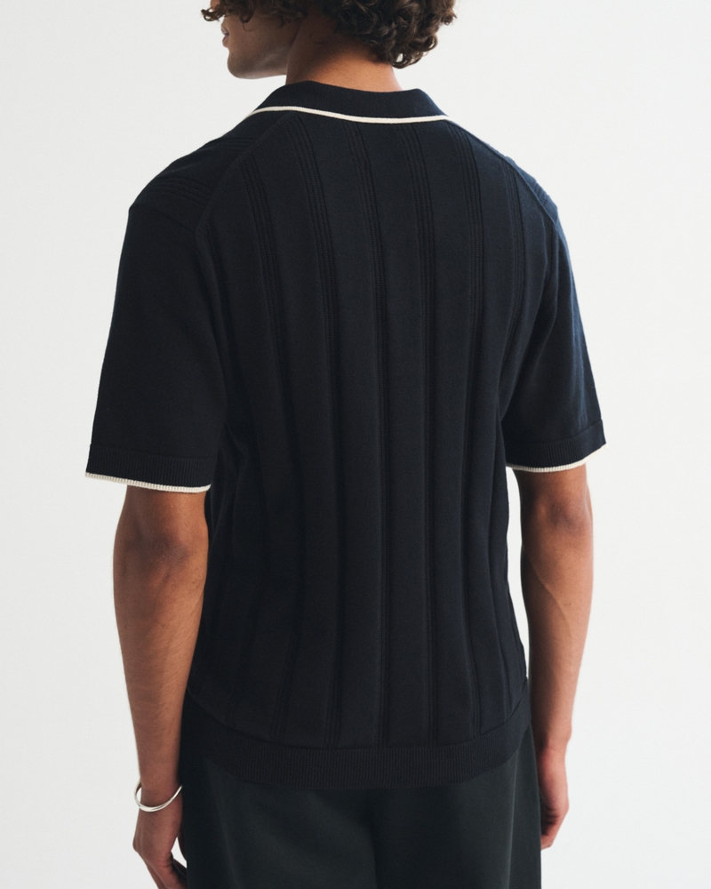 Refined Rib 3-Button Sweater Polo - thumbnail 8