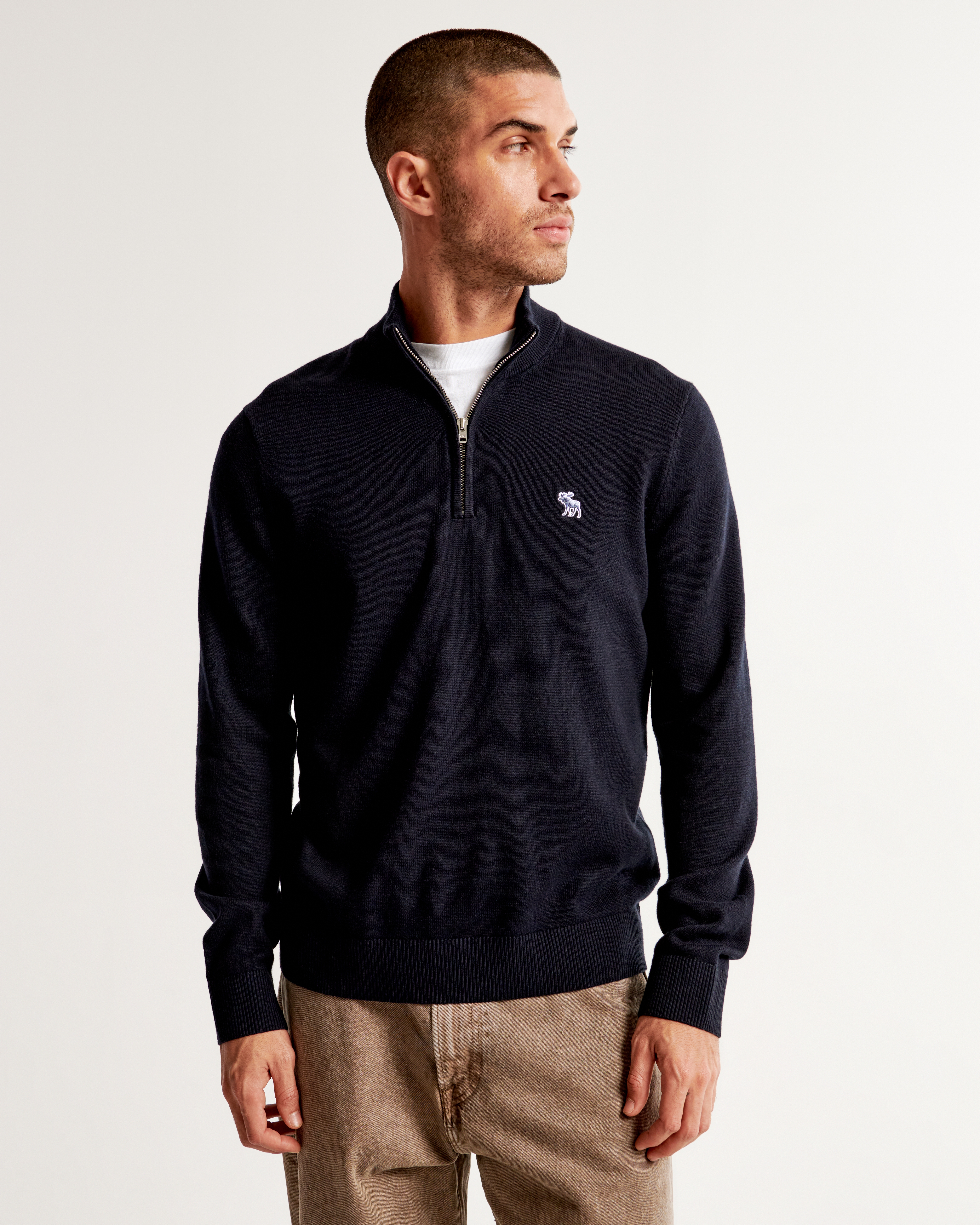 Black polo hotsell half zip sweater