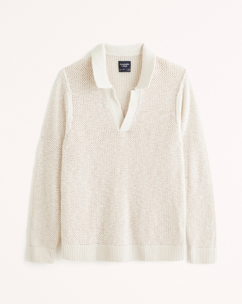 Long-Sleeve Johnny Collar Sweater Polo from Abercrombie & Fitch - $44.99