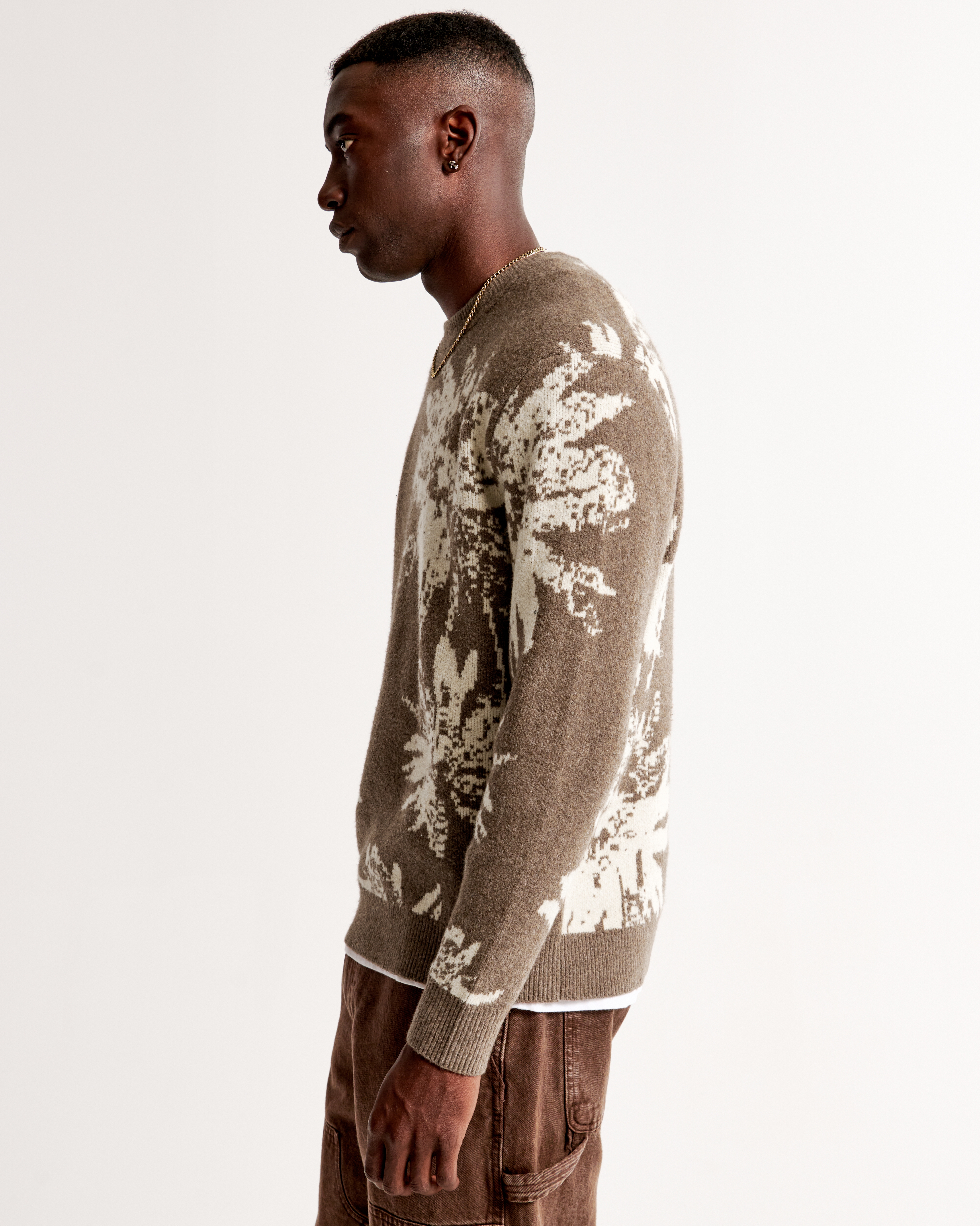 Men's Floral Pattern Crew Sweater | Men's Clearance | Abercrombie.com