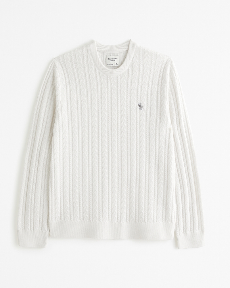 Hollister icon logo striped knit sweater in gray