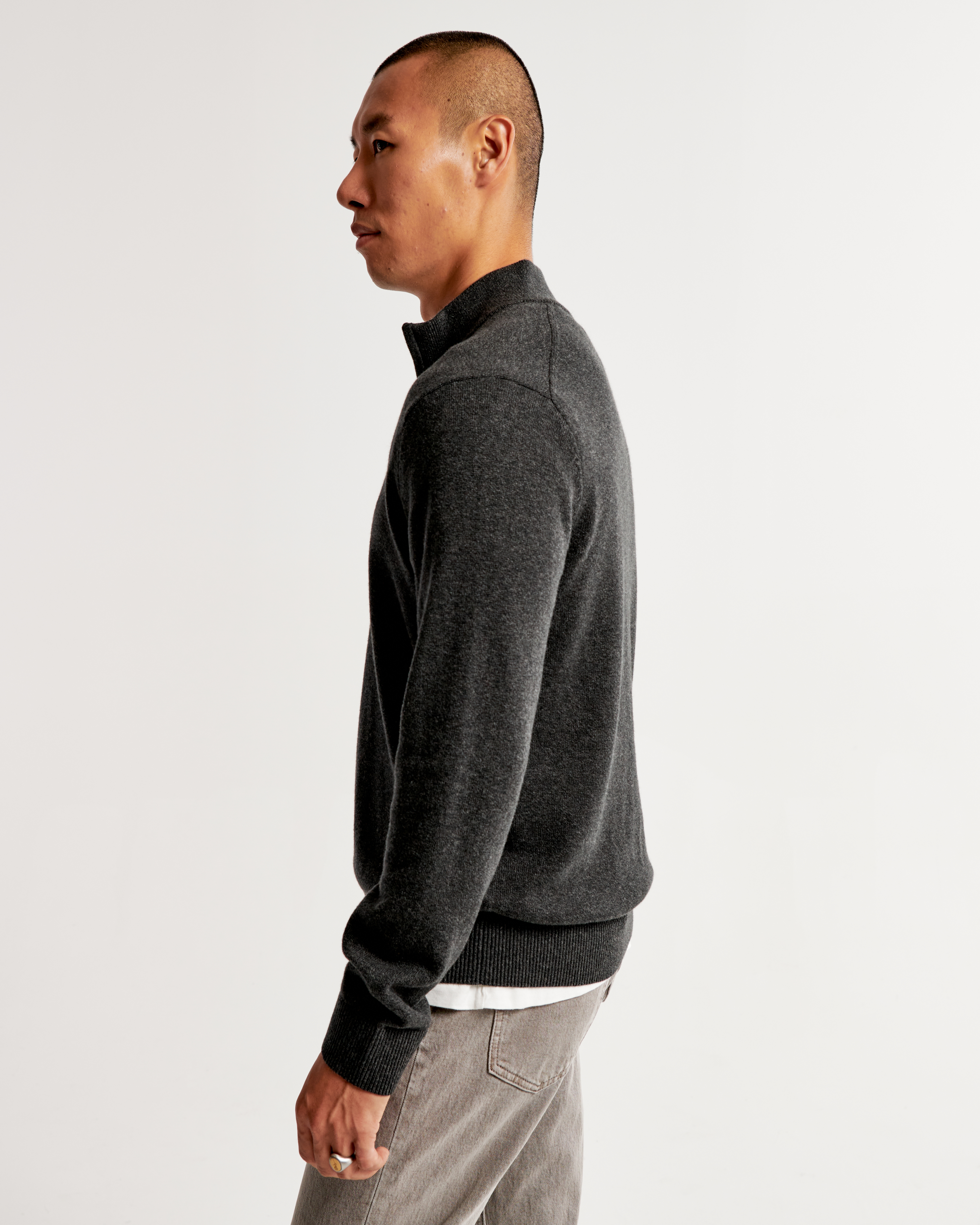 Wool-Blend Elevated Icon Quarter-Zip Sweater