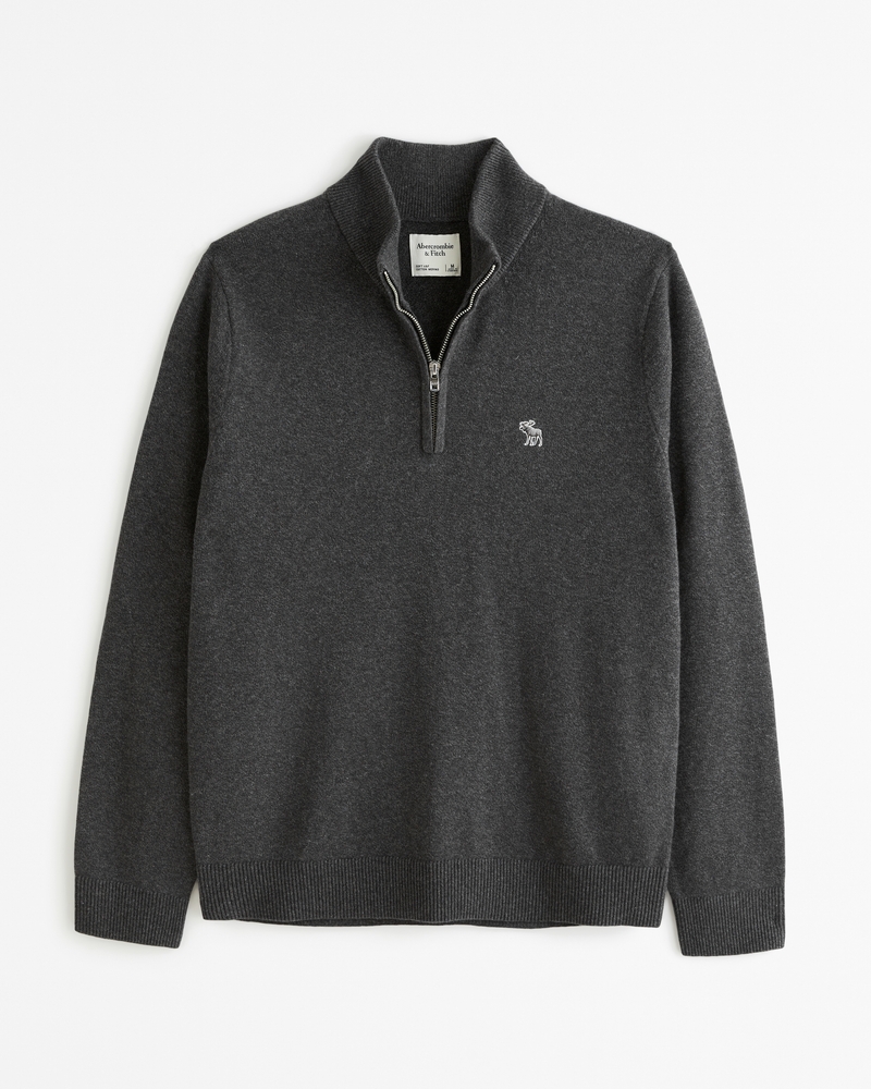 Wool-Blend Elevated Icon Quarter-Zip Sweater