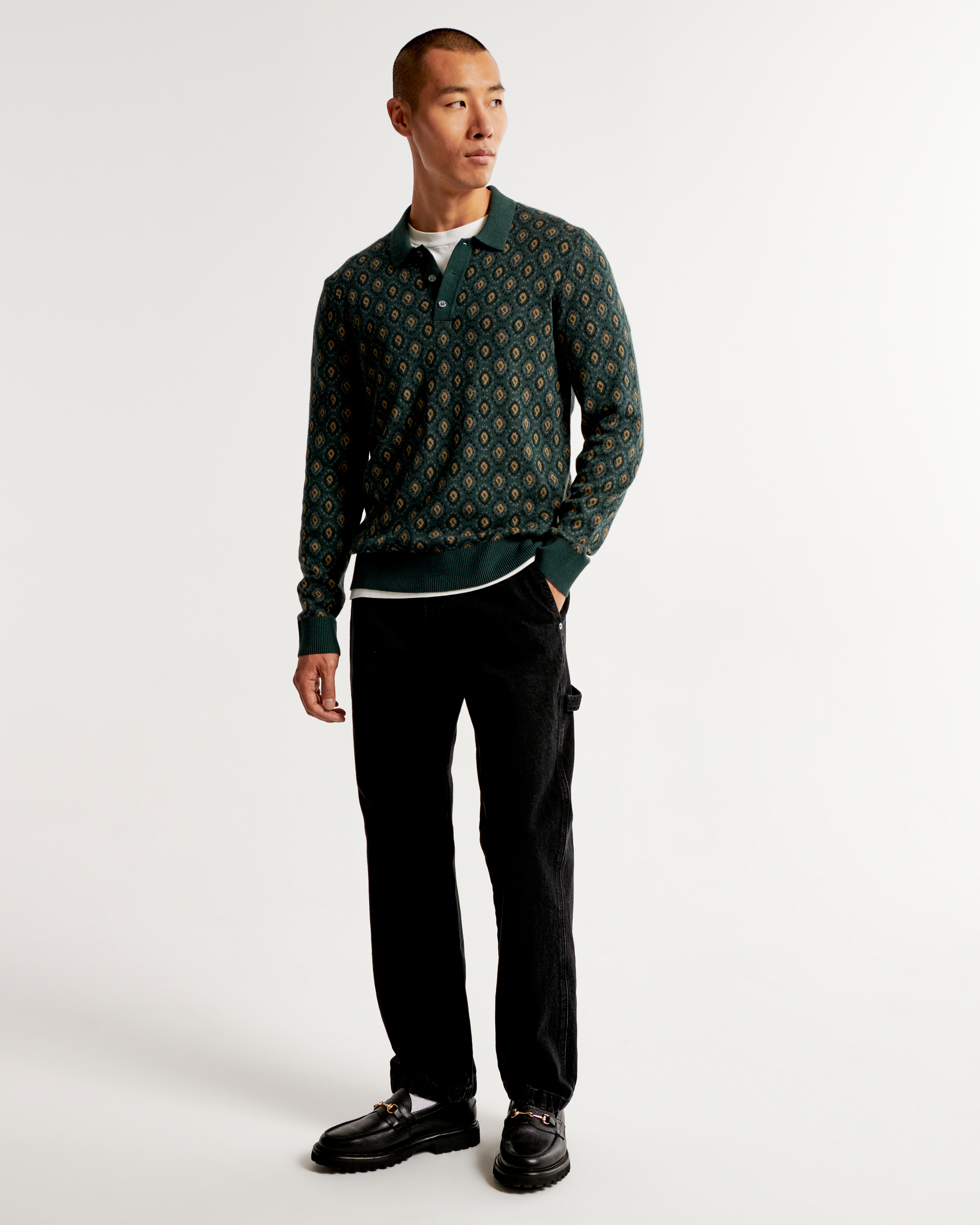 button up shirt and sweater