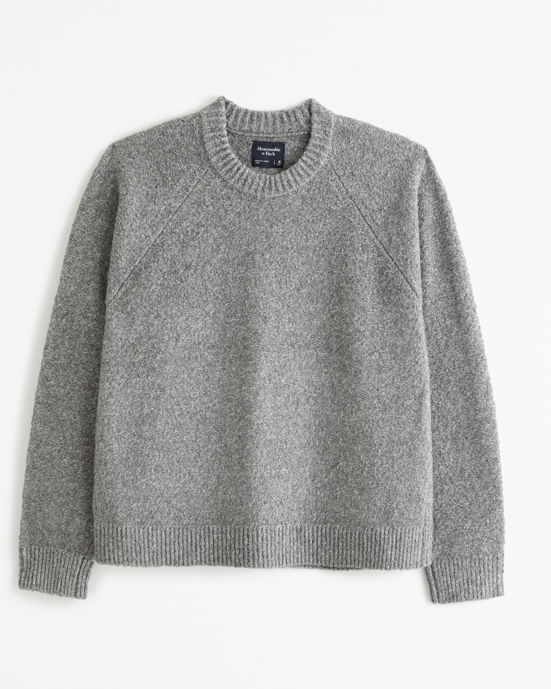 Oversized Boucle Crew Sweater