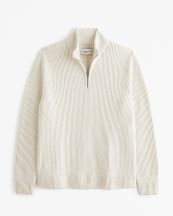 Cream half zip sweater clearance