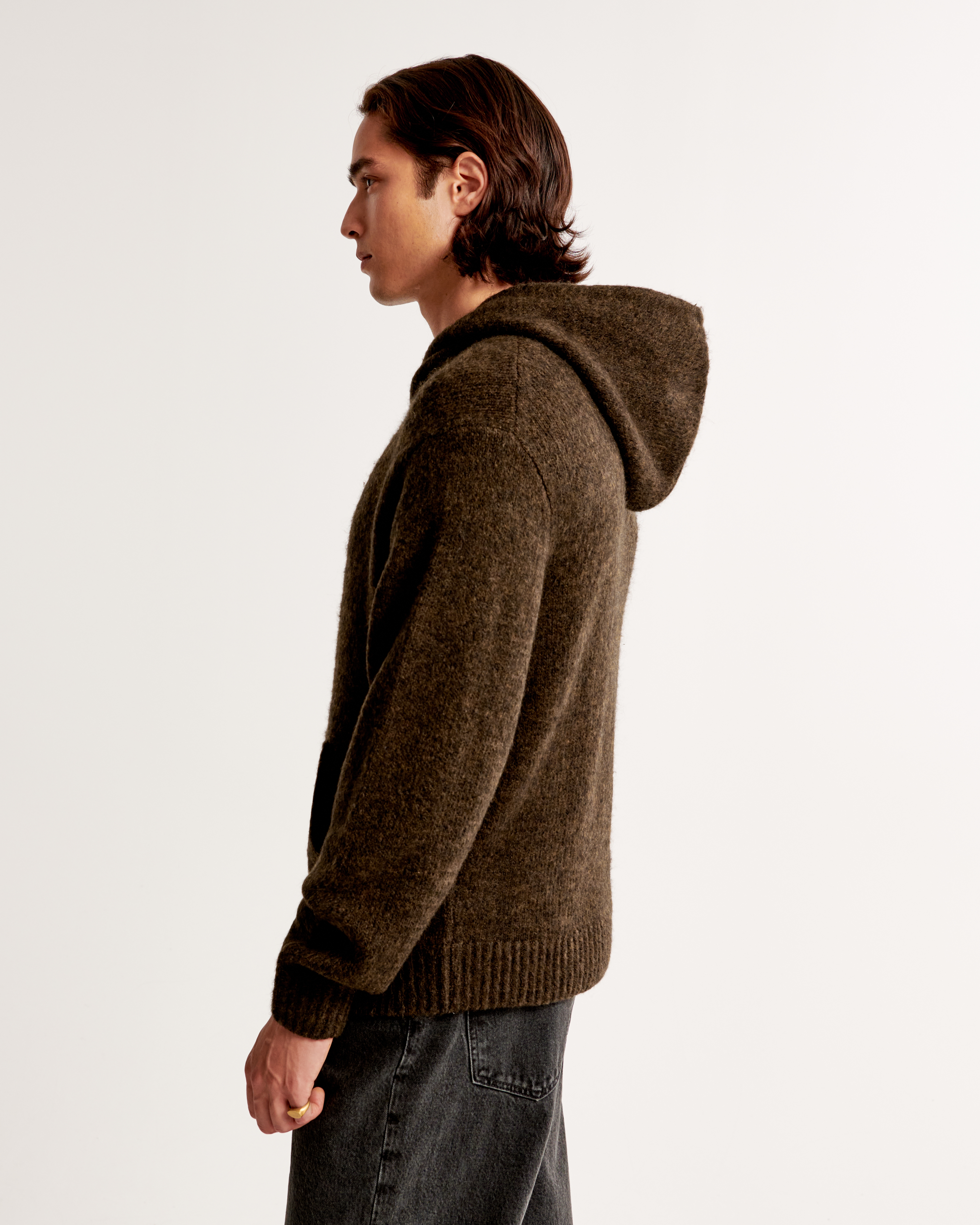 Fuzzy zip up clearance sweater