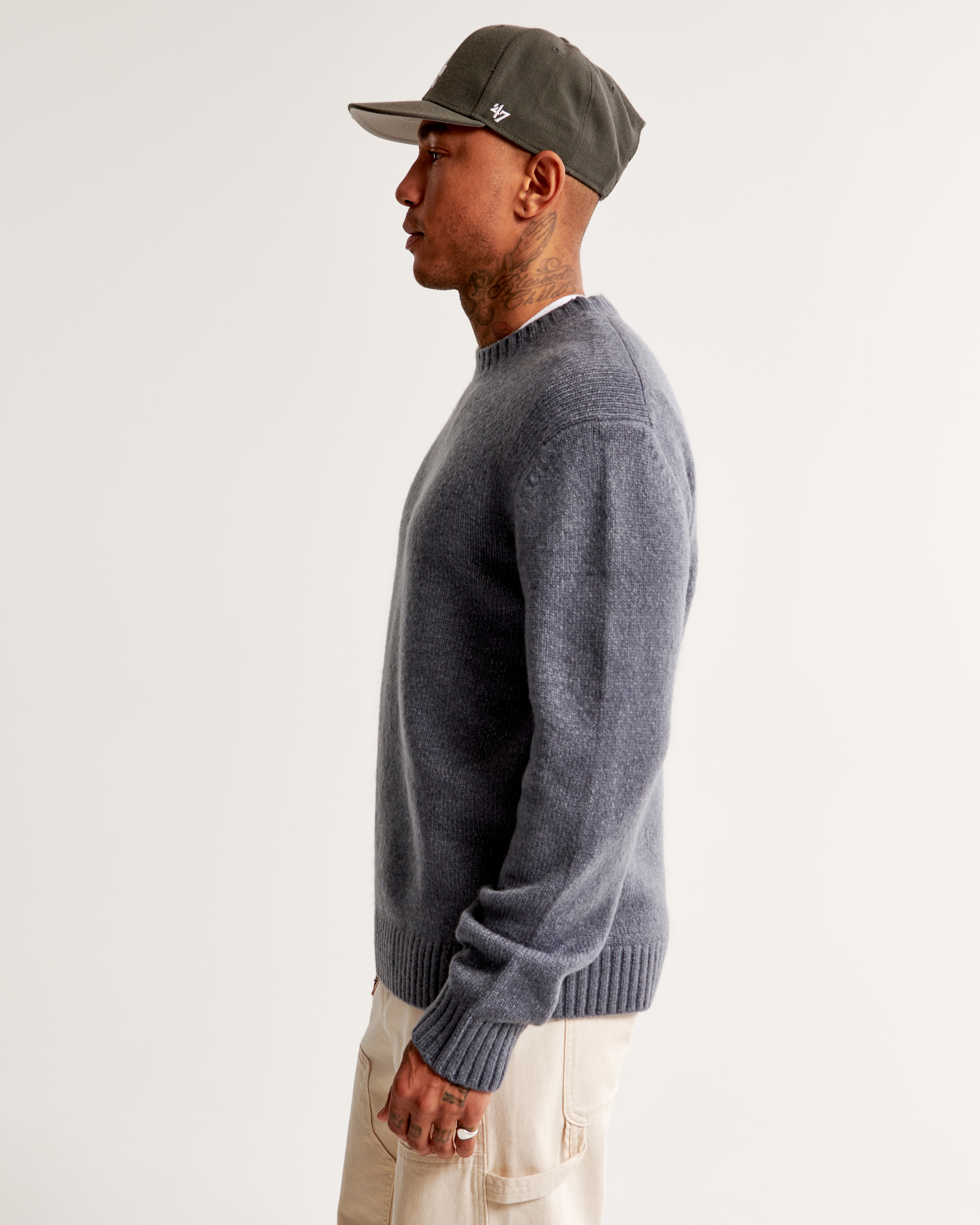 Fuzzy crew neck sweater new arrivals