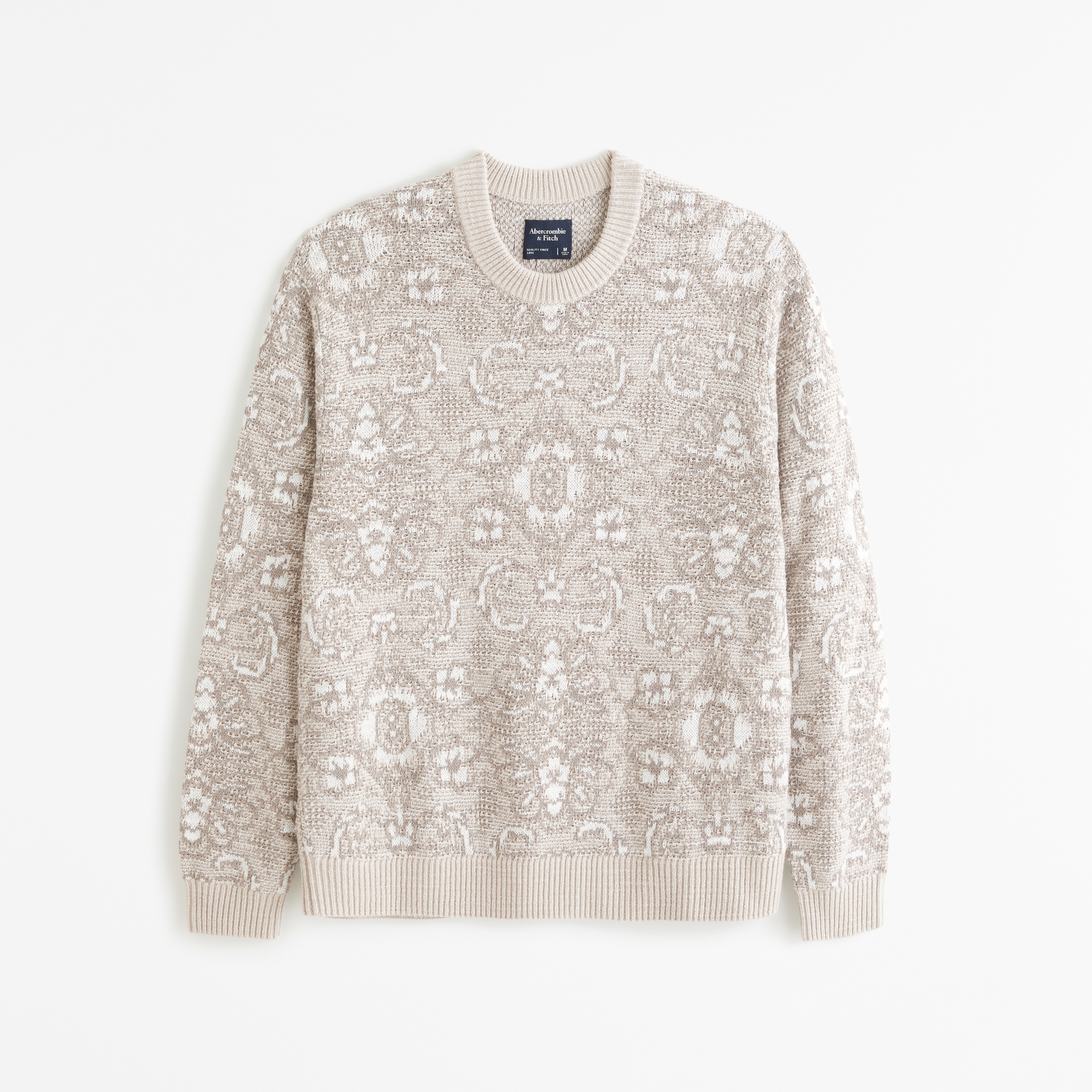 Men's Pattern Crew Sweater | Men's Clearance | Abercrombie.com