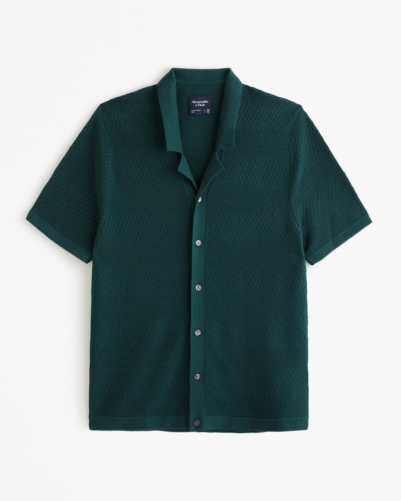 Stitch Button Through Sweater Polo