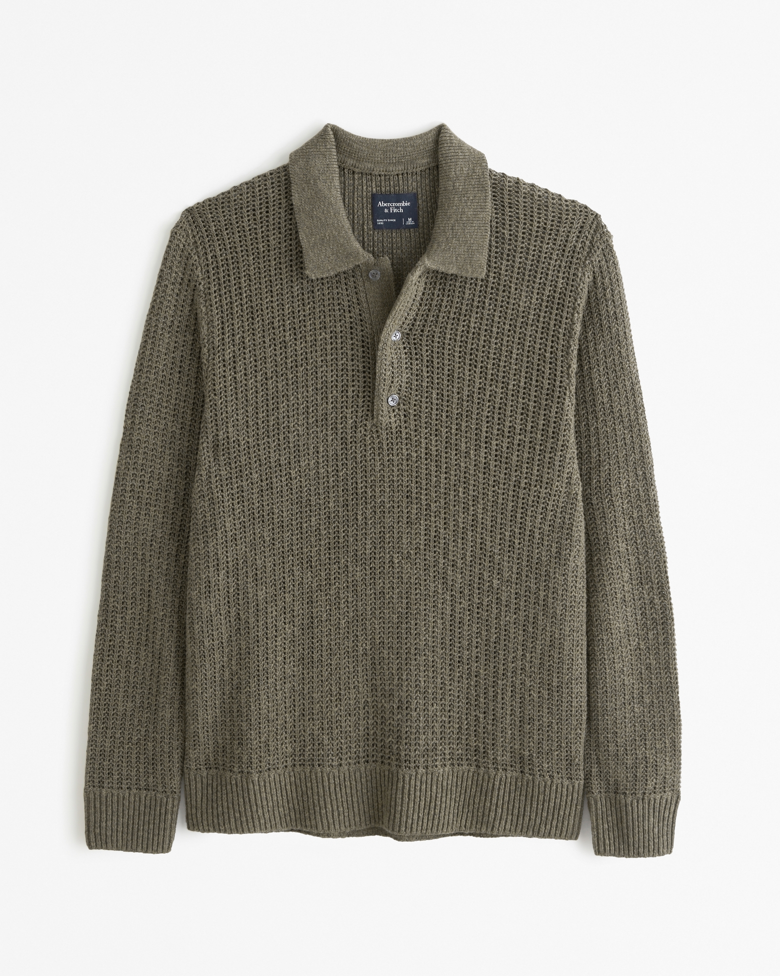 Long-Sleeve 3-Button Sweater Polo