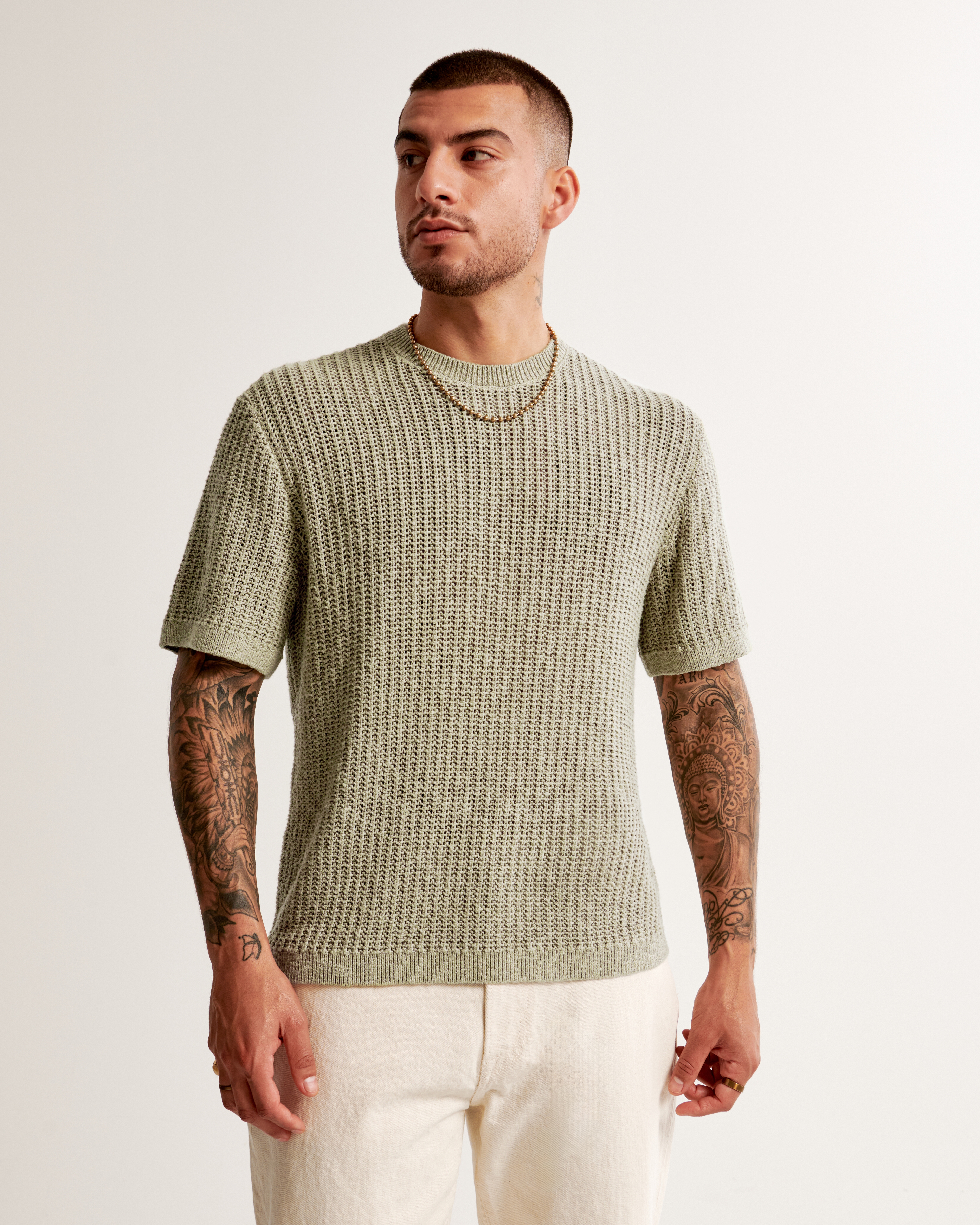 Men's Stitched Sweater Tee | Men's Tops | Abercrombie.com