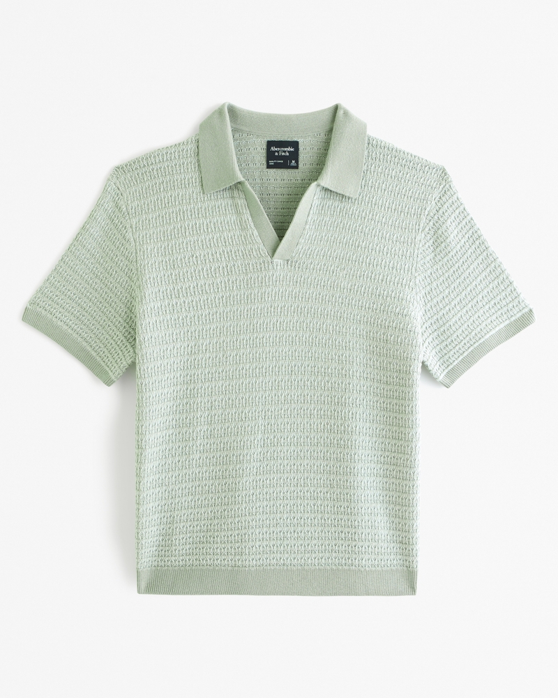 Men's Retro Johnny Collar Sweater Polo | Men's Tops | Abercrombie.com