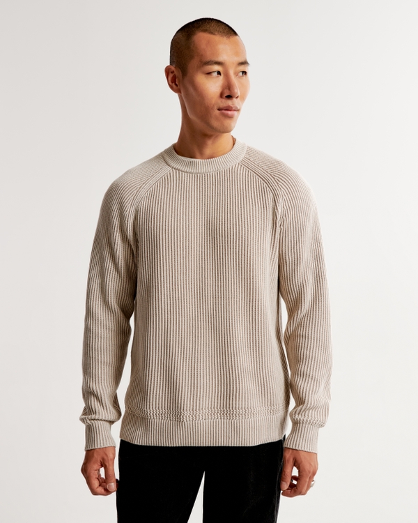 Plated Crew Sweater, Cream