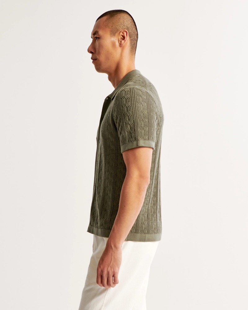 Stitch Button-Through Sweater Polo