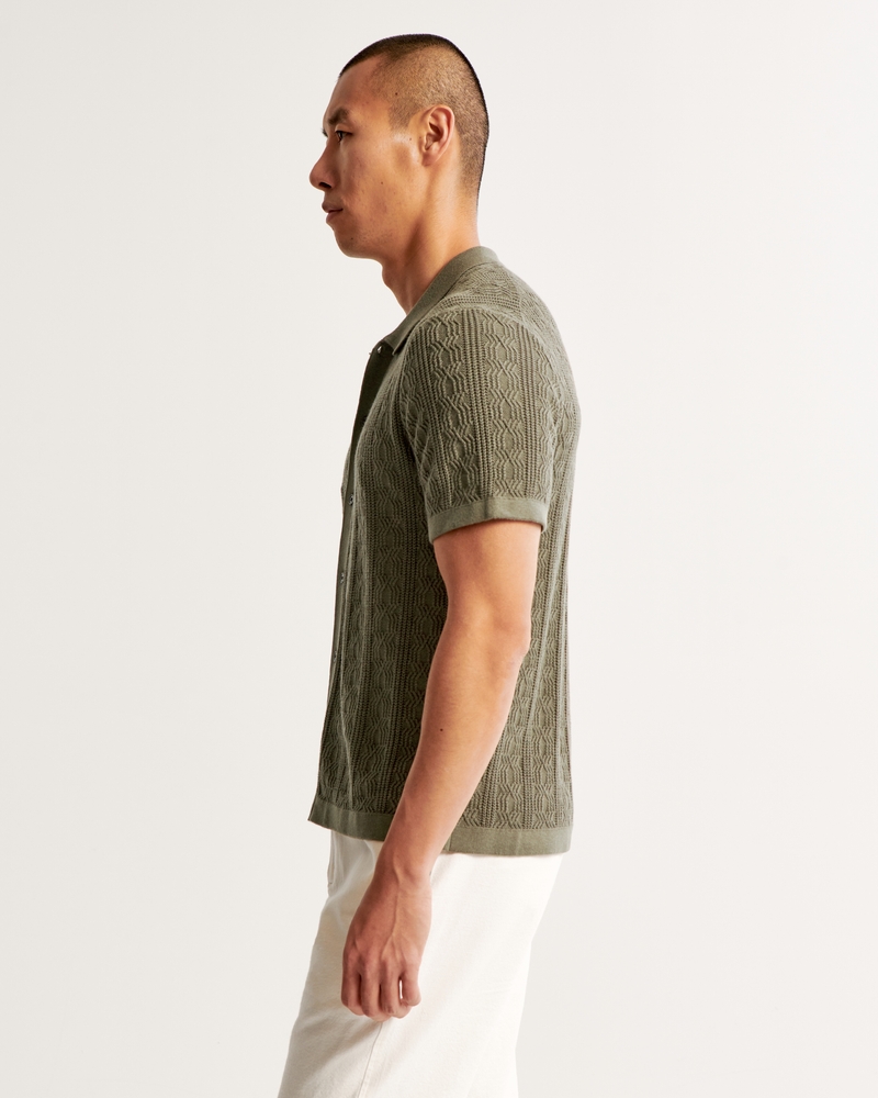 Stitch Button-Through Sweater Polo