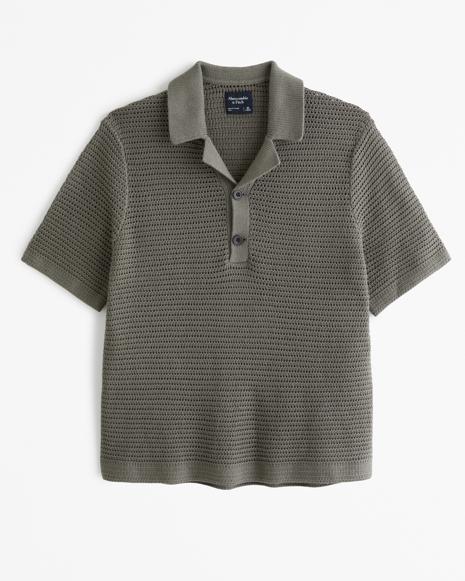 Two-Button Camp Collar Sweater Polo