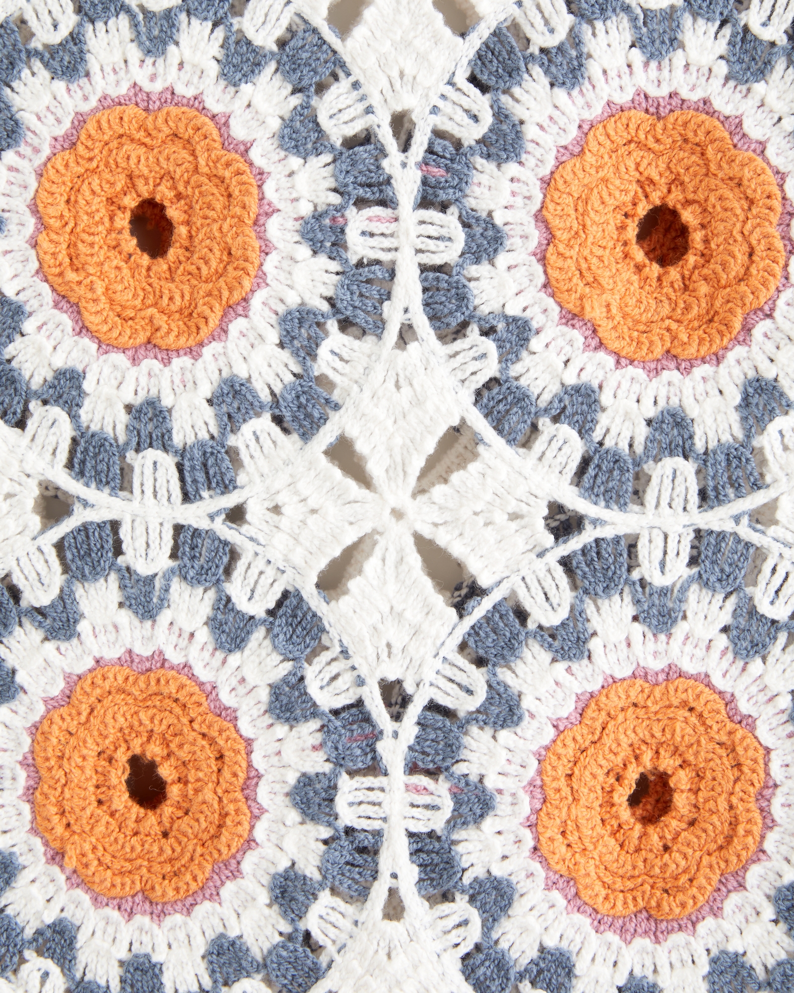 Crochet-Style Button-Through Sweater Polo