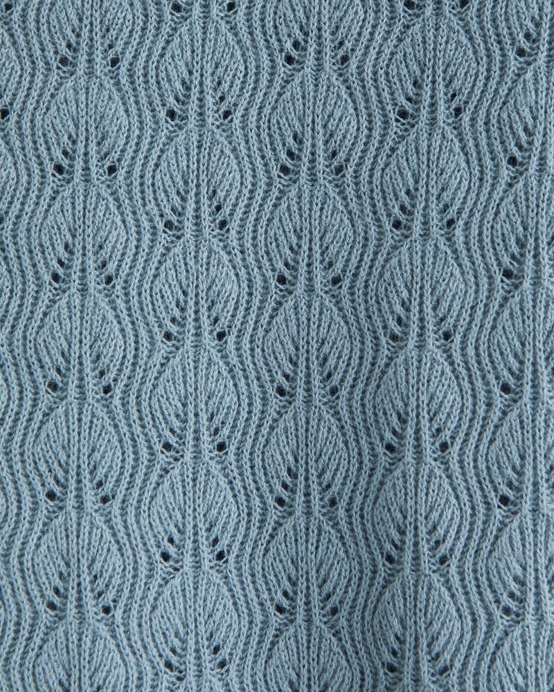 Textured Knit Button-Through Sweater Polo