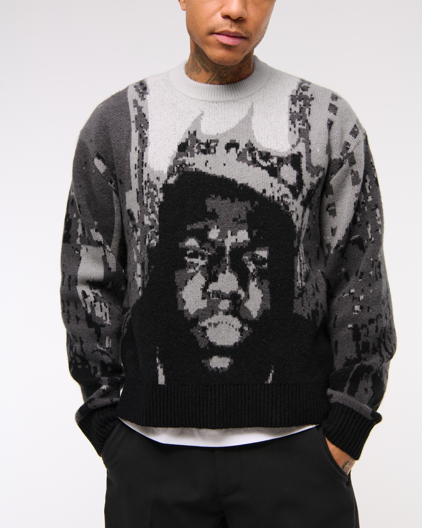 Abercrombie & Fitch Vol. 28 Oversized Biggie Smalls Crew Sweater