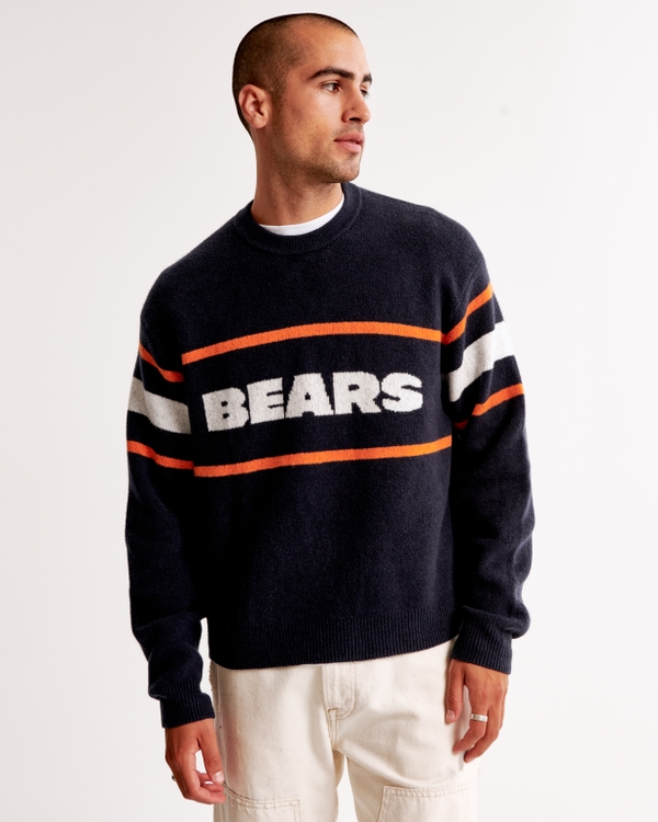 Chicago Bears Crew Sweater, Navy Blue view 1