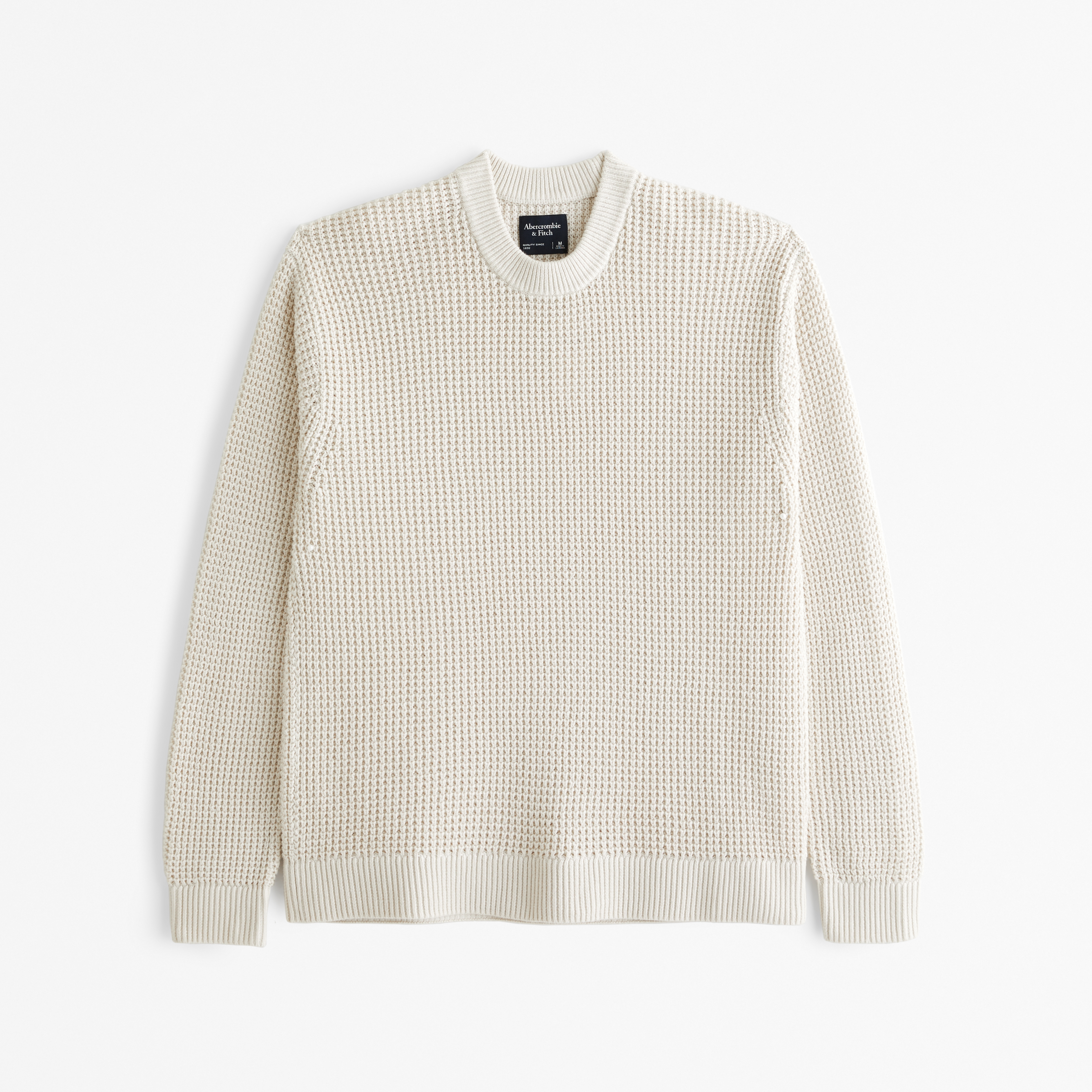 Men's Oversized Waffle Crew Sweater | Men's Clearance