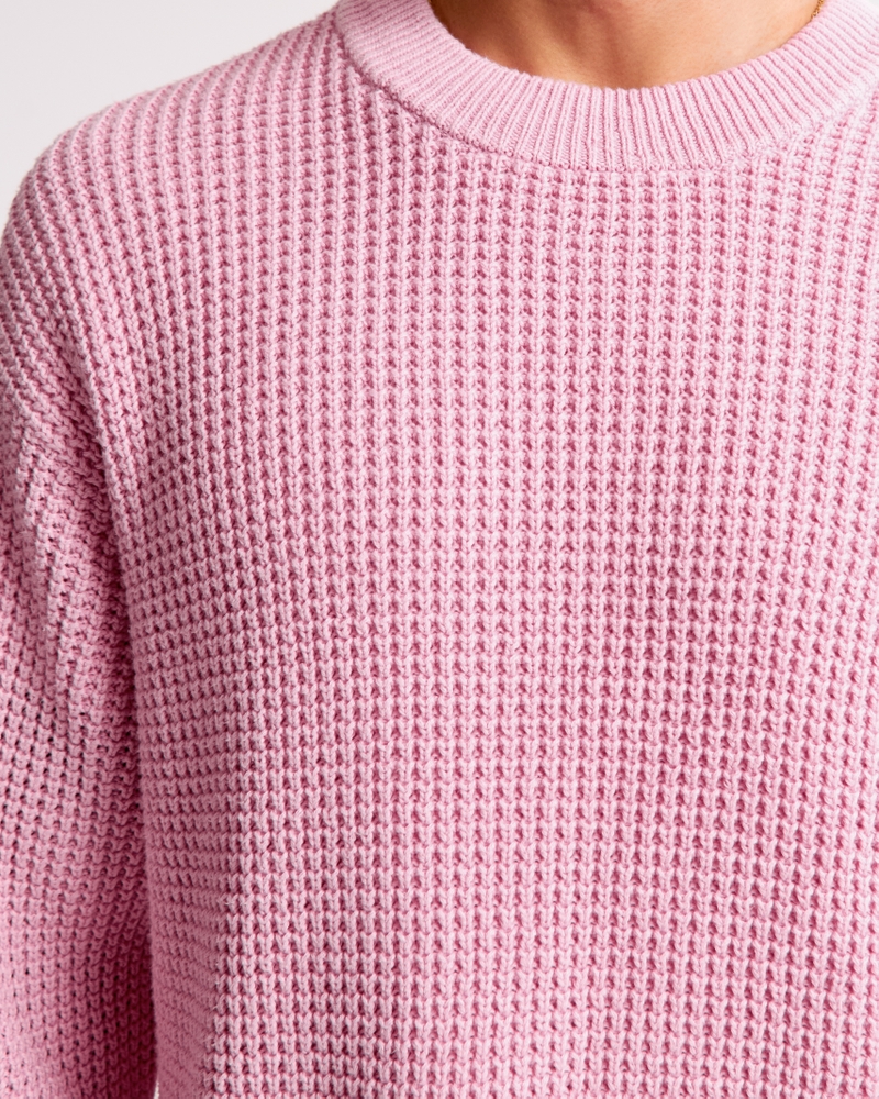 Oversized Waffle Crew Sweater