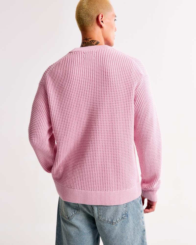 Oversized Waffle Crew Sweater