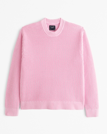 Men's Oversized Waffle Crew Sweater | Men's Clearance