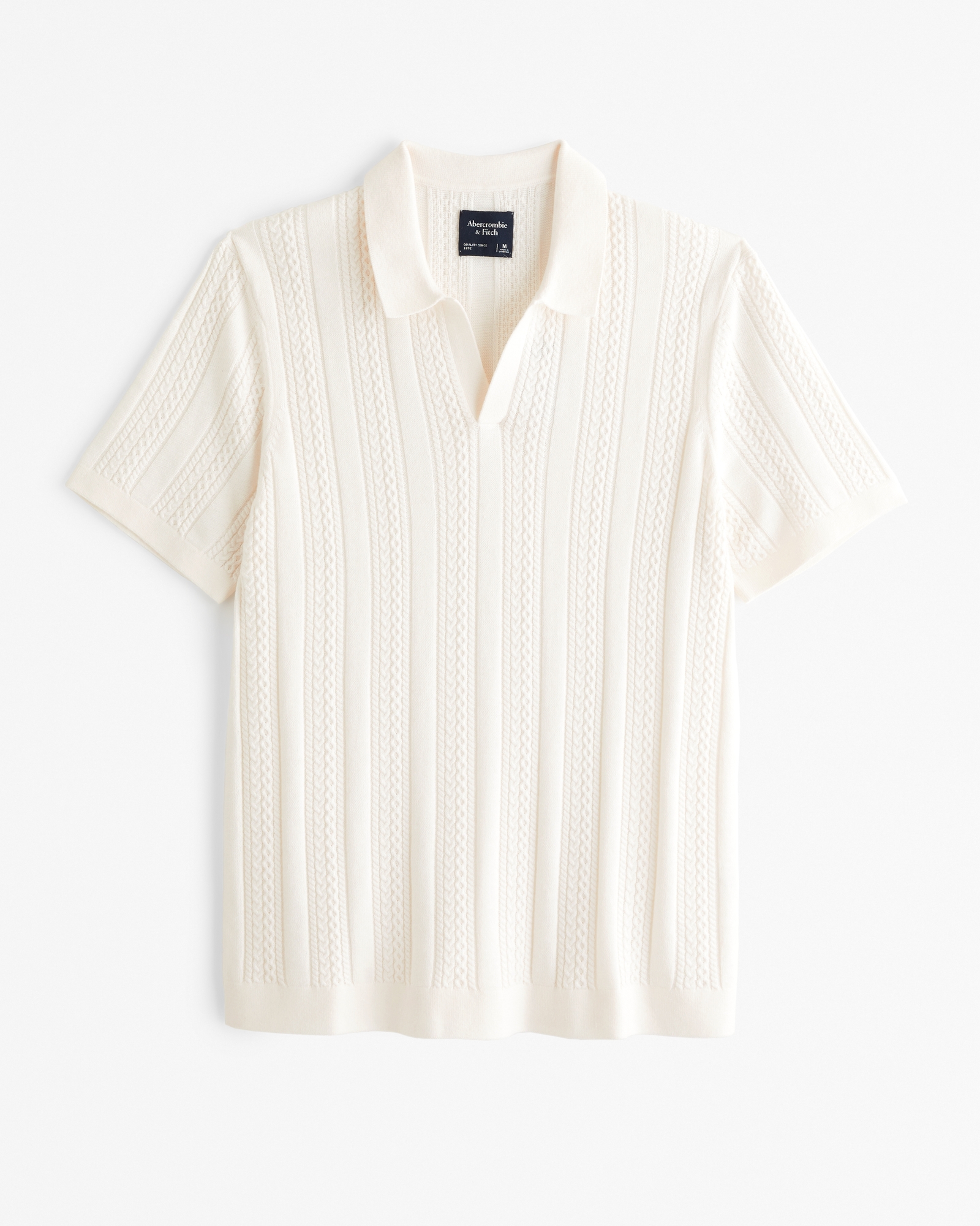 Cable Stitch Johnny Collar Sweater Polo
