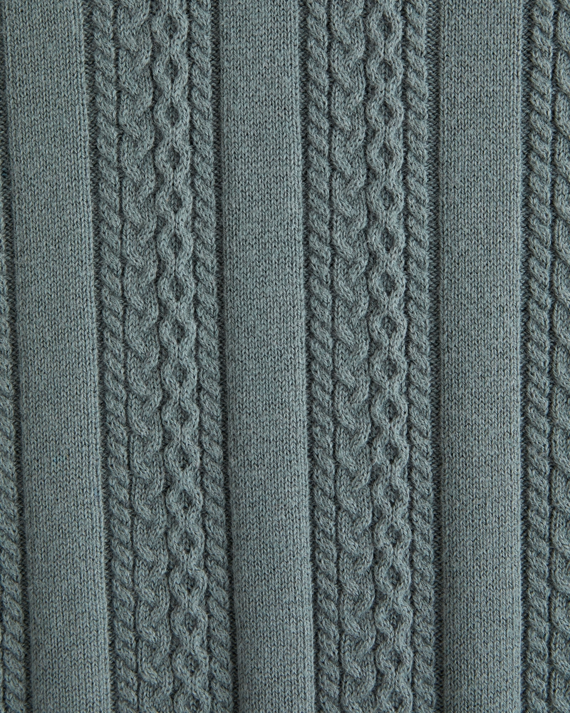 Cable Stitch Johnny Collar Sweater Polo