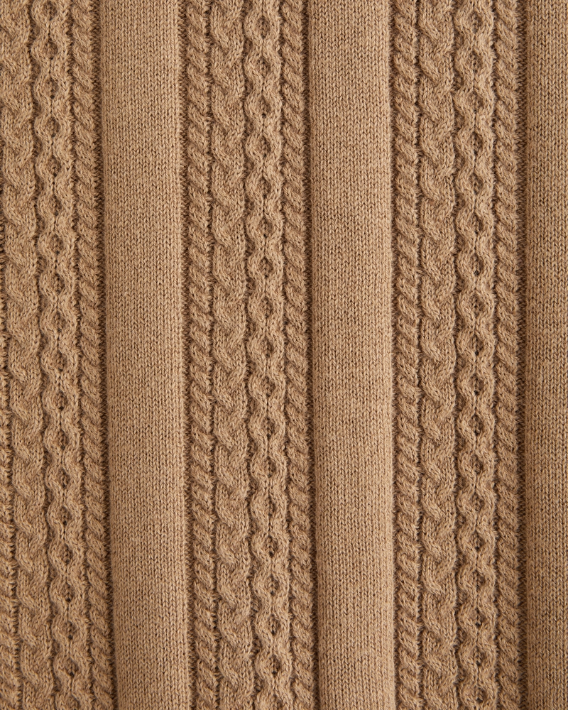 Cable Stitch Johnny Collar Sweater Polo