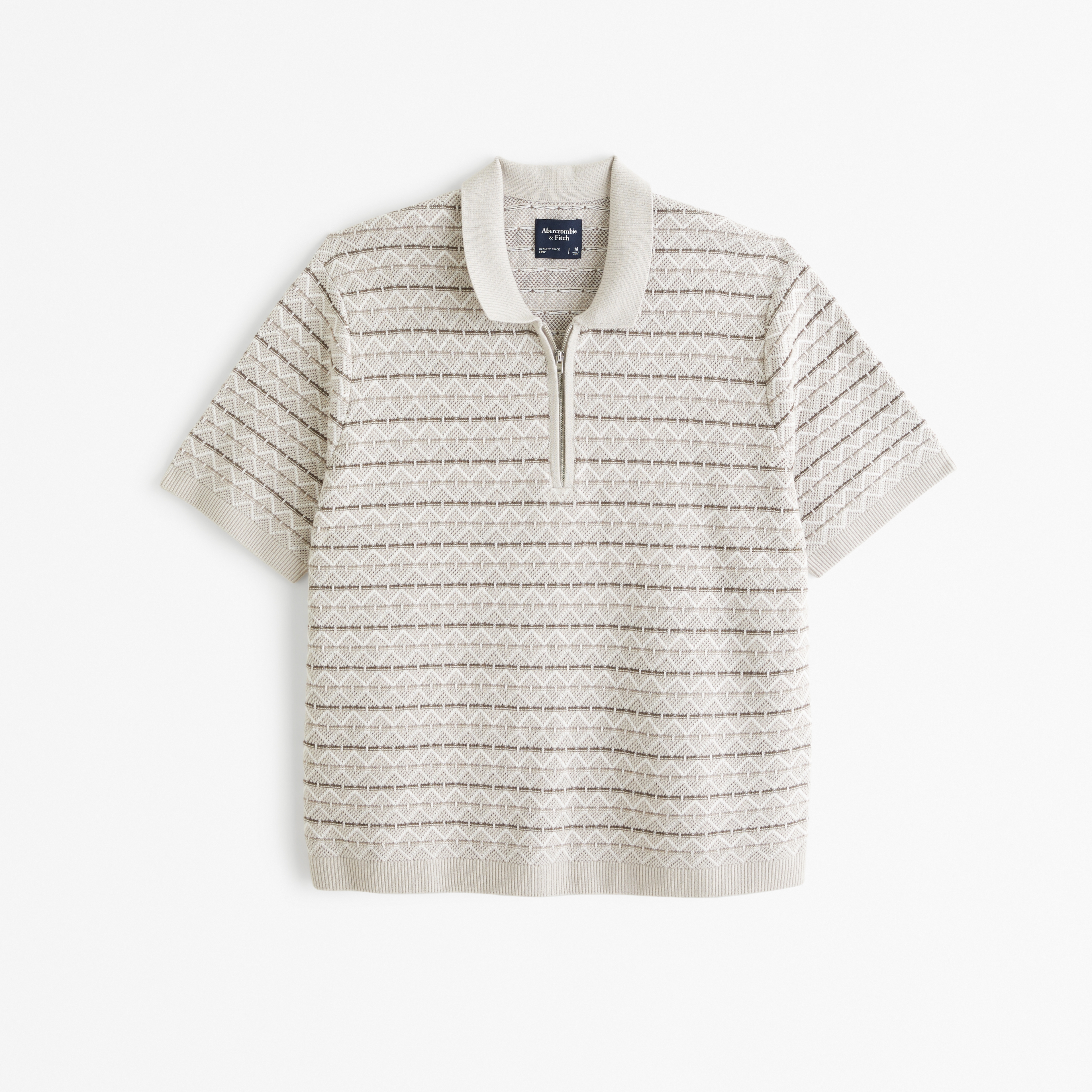 Halfboy striped knitted polo top - White