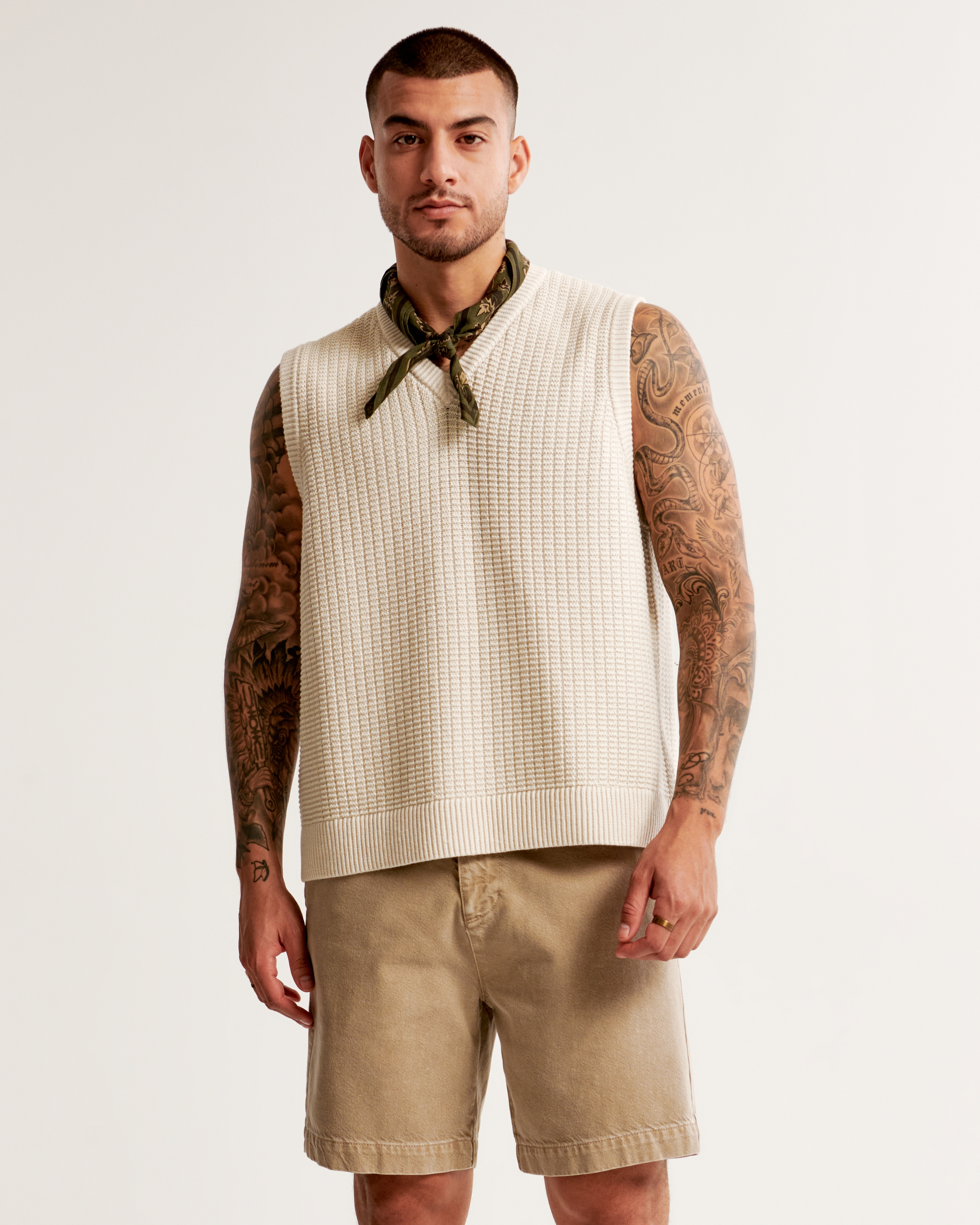 Men's Oversized Stitchy Sweater Vest | Men's Clearance