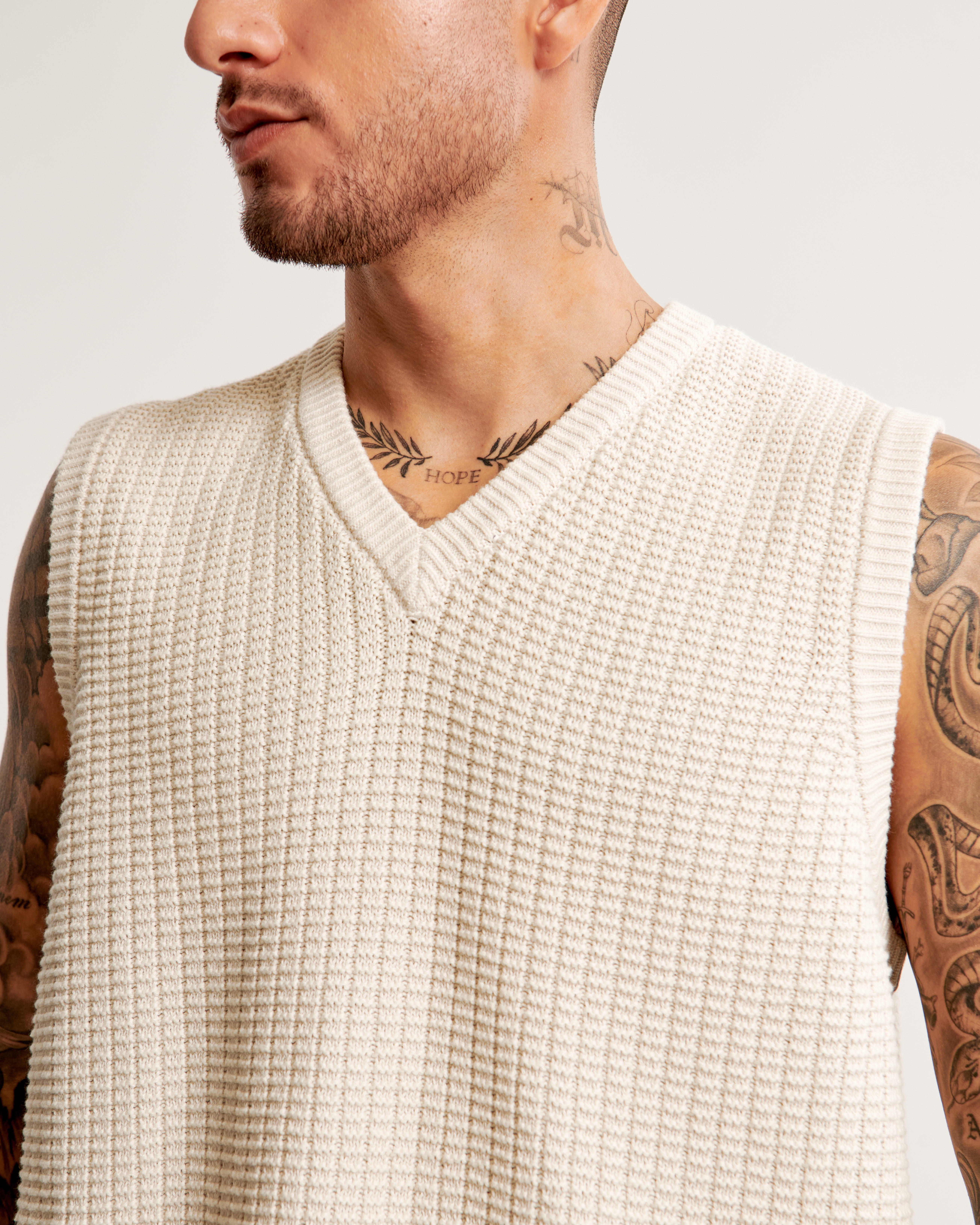 Oversized Stitchy Sweater Vest