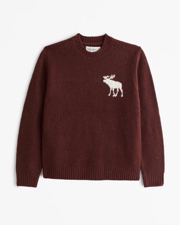 Men s Icon Fuzzy Crew Sweater Men s Tops Abercrombie
