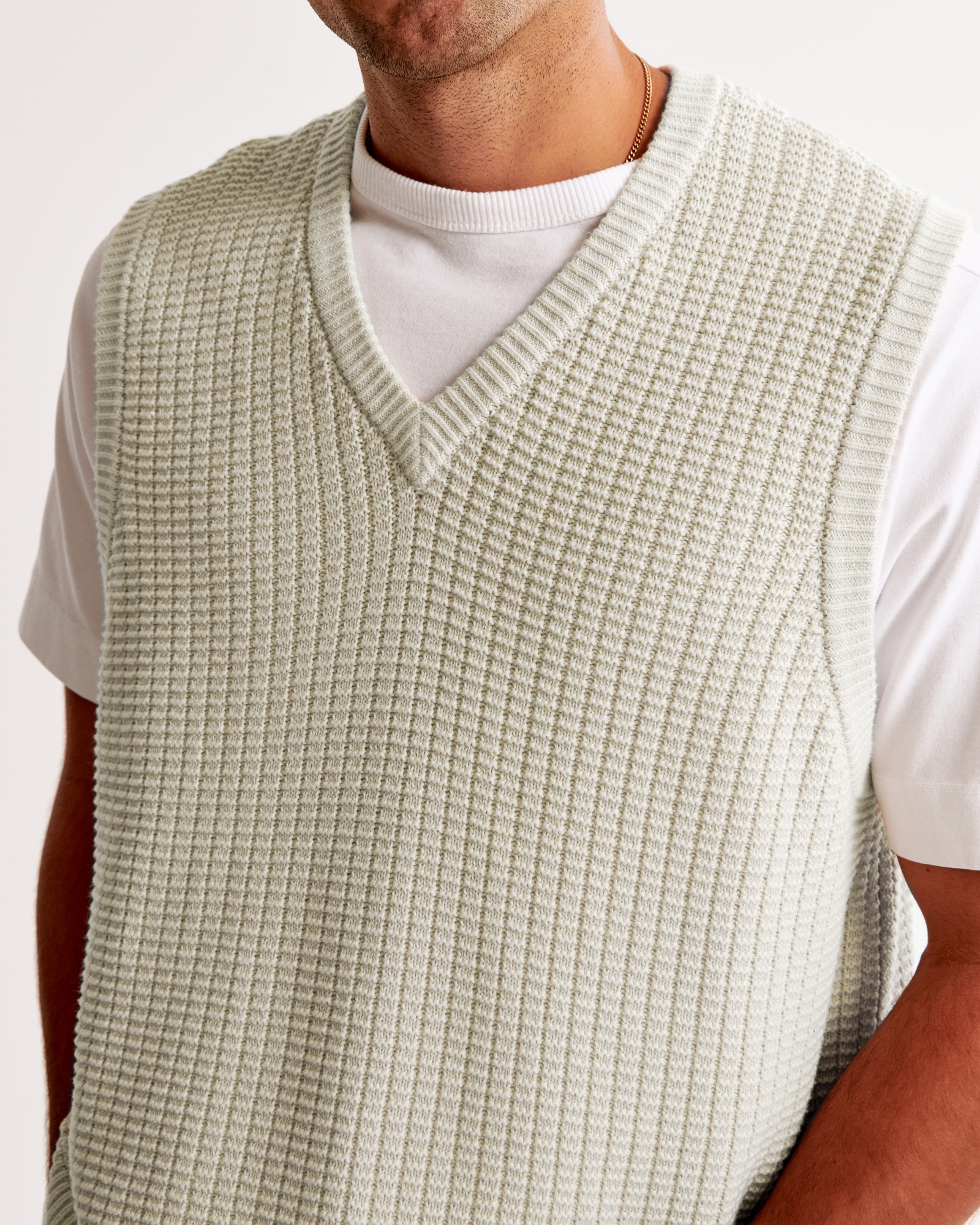 Oversized Stitchy Sweater Vest