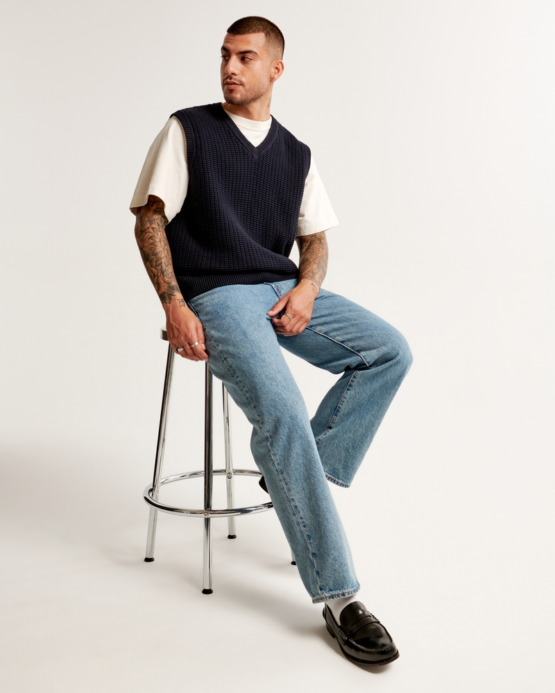 Oversized Stitchy Sweater Vest
