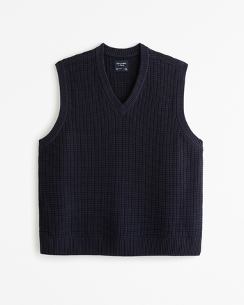 Men s Oversized Stitchy Sweater Vest Men s Clearance Abercrombie