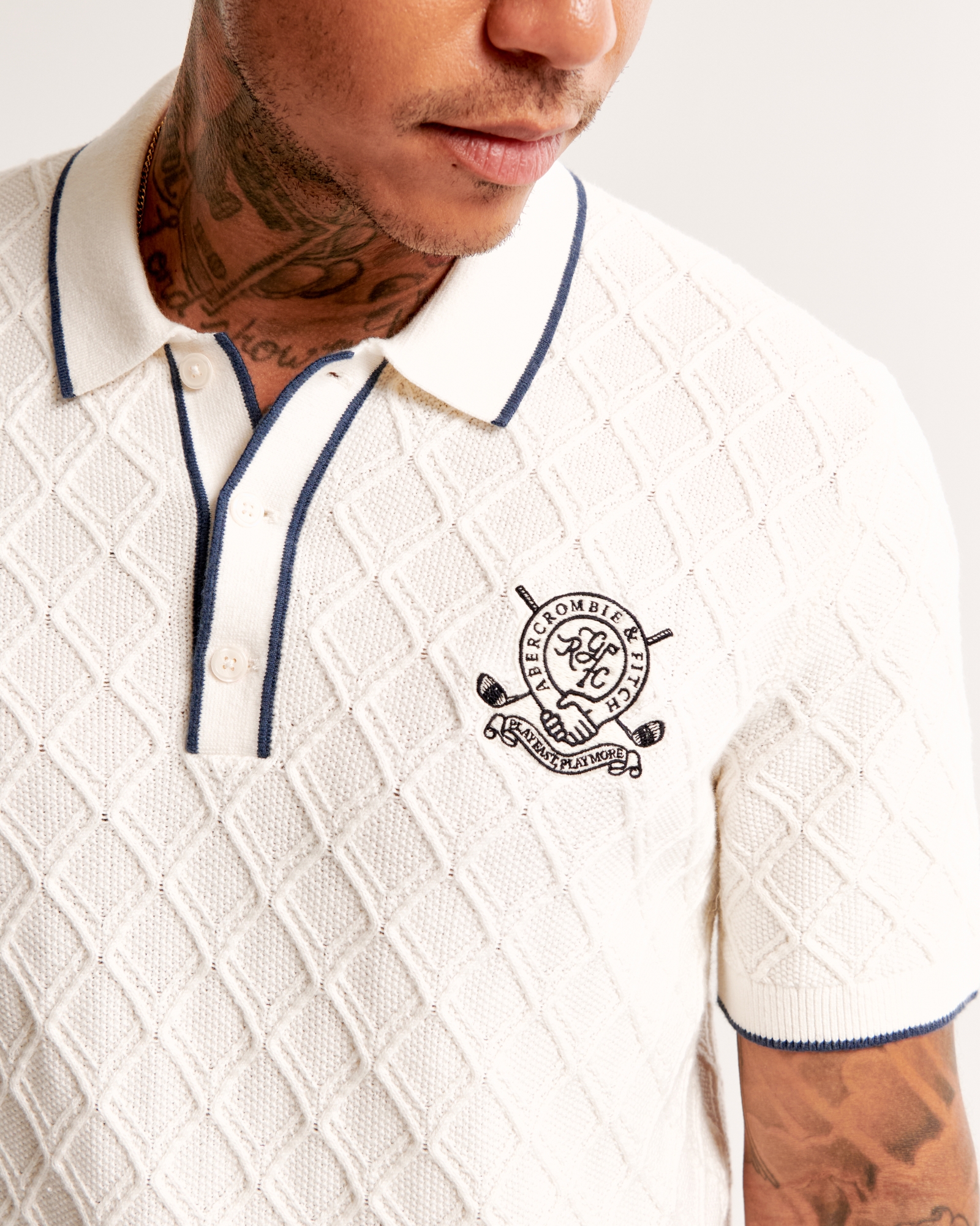 Random Golf Club 3-Button Sweater Polo