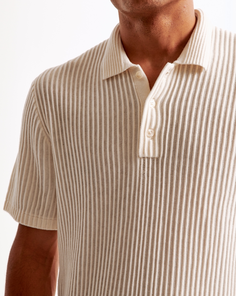 Plisse 3-Button Sweater Polo