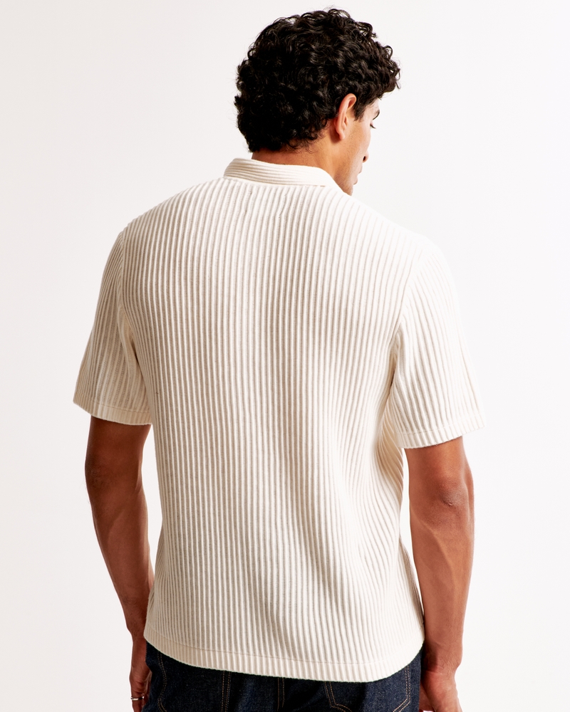 Plisse 3-Button Sweater Polo