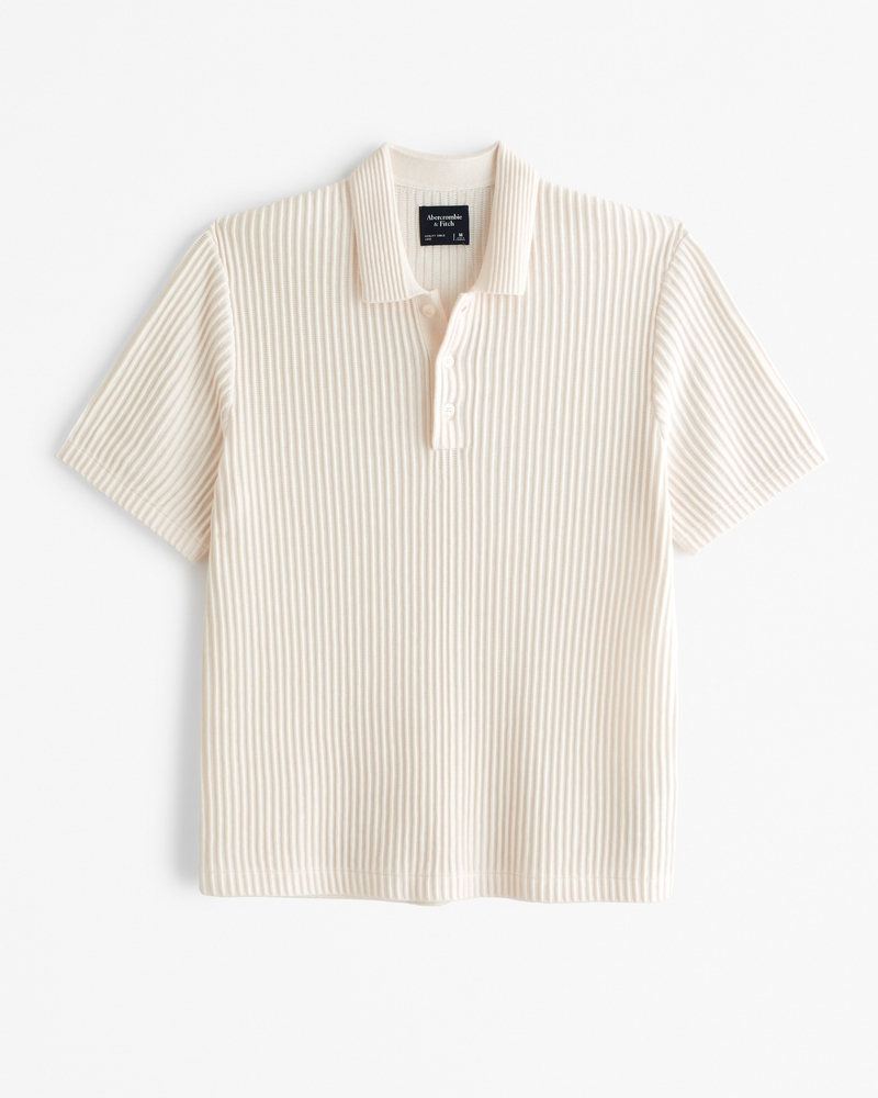 Plisse 3-Button Sweater Polo