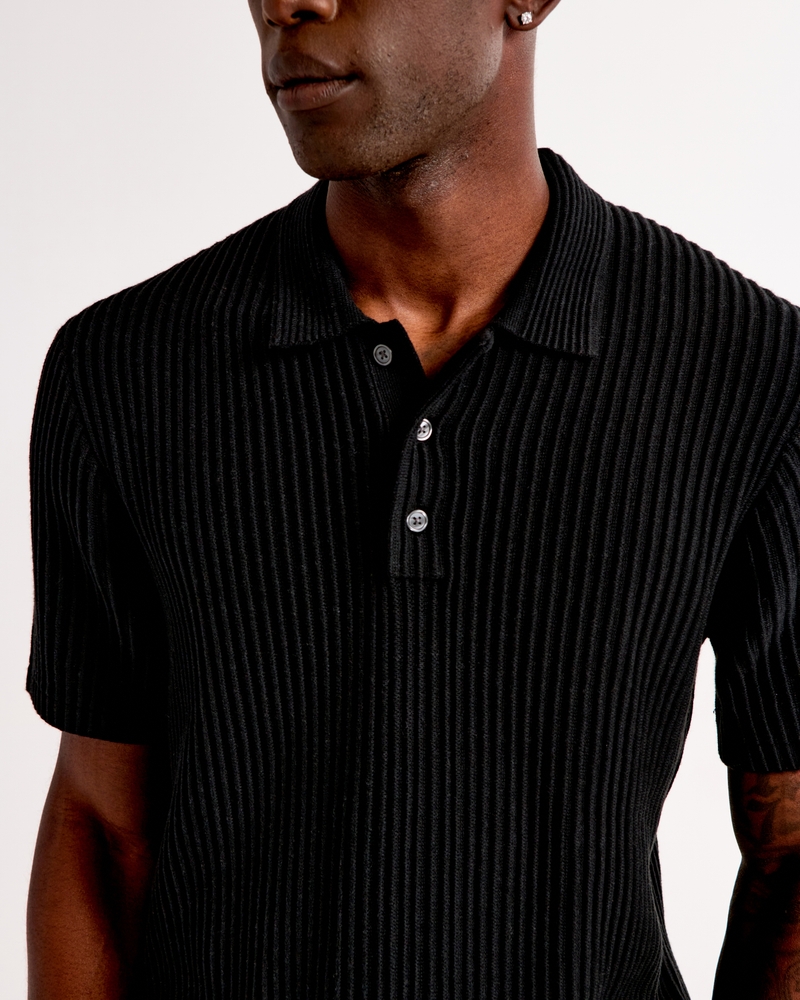 Plisse 3-Button Sweater Polo