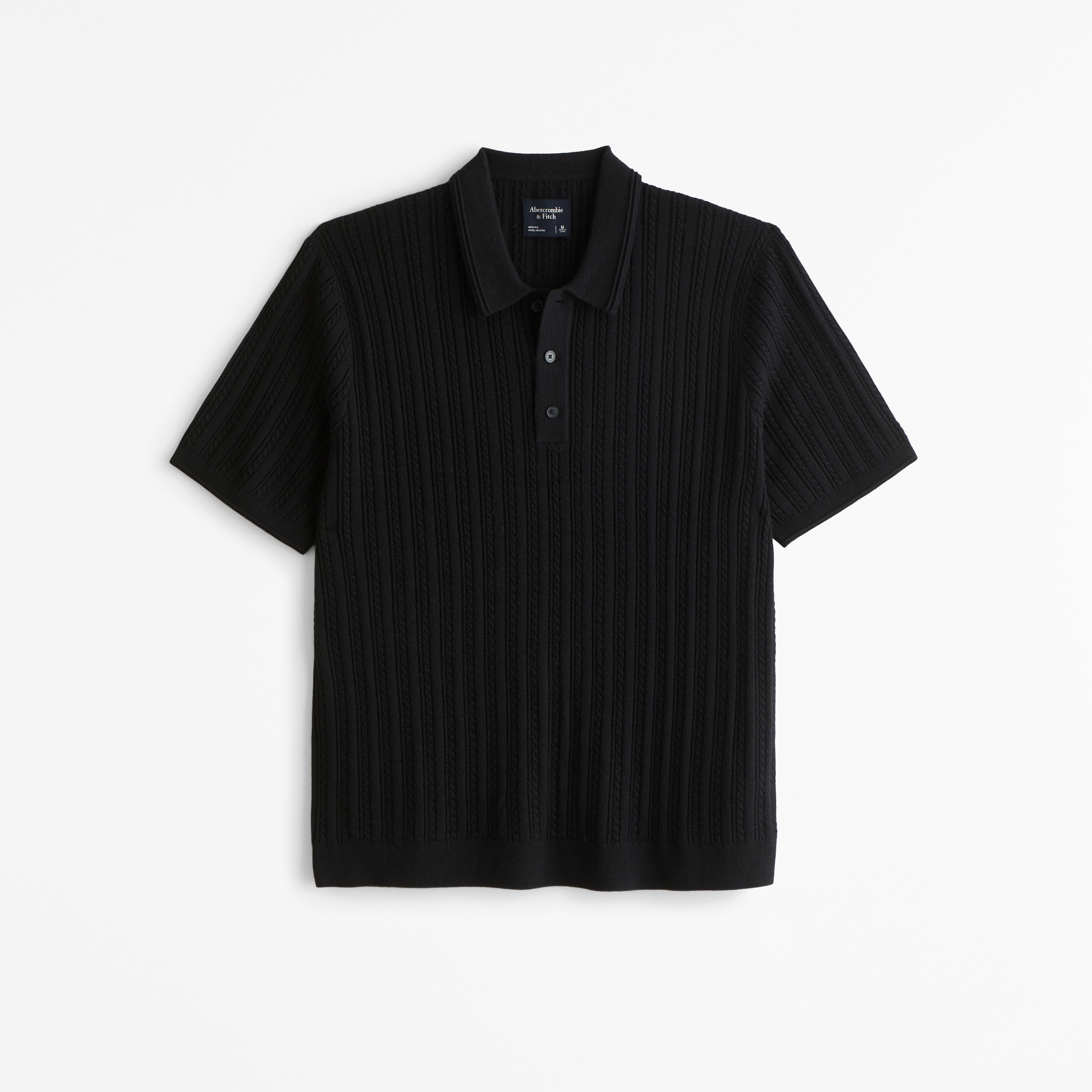 Men's Merino Wool-Blend Cable 3-Button Sweater Polo | Men's Party  Collection | Abercrombie.com